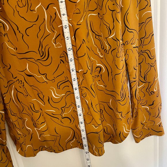 Amour Vert Kaya Wild Horses Silk Blouse - XS - Picture 8 of 8
